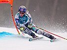 Ester Ledecká bojuje v superobím slalomu v norském Kvitfjellu.