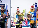 Tereza Voborníková na kvtinovém ceremoniálu po vytrvalostním závod na norském...