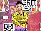 Zpvák Jacob Collier byl k nepehlédnutí. (Brit Awards, Londýn, 2. bezna 2024)