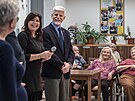 Prezident Petr Pavel se svoji �enou Evou Pavlovou nav�t�vili Domov senior� TGM...