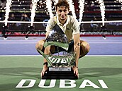 Francouzský tenista Ugo Humbert, vítěz turnaje v Dubaji