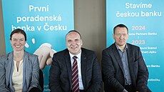 Pedstavení Partners Banky. Na fotografii Lada Kimerová, která má na starosti...