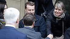 Emmanuel Macron a Petr Pavel pi pietním aktu u pamtní desky Jana Palacha. (5....