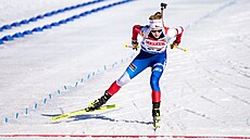 Markéta Davidová dojí�dí do cíle sprintu v Soldier Hollow.