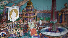 Detail oficiálního plakátu olympijských her v Paíi