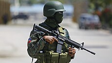 Vojáci st�e�í vchod na mezinárodní leti�t� v Port-au-Prince na Haiti. (4....