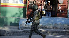 Vojáci st�e�í vchod na mezinárodní leti�t� v Port-au-Prince na Haiti. (4....