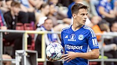 Jakub Pokorný v modrém dresu Olomouce