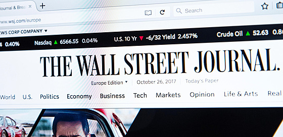 Web deníku The Wall Street Journal (ilustraní foto)