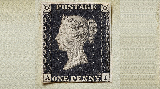 Nepouitý blok dvanácti prvních známek svta Penny Black z roku 1840 se v...