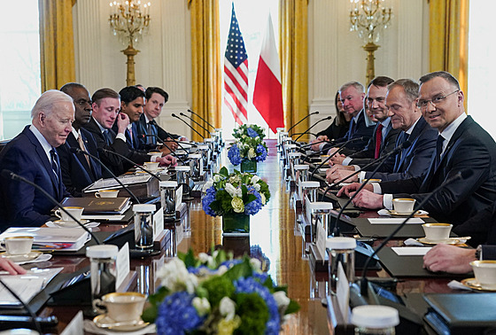 Americký prezident Joe Biden v úterý pivítal v Bílém dom polského prezidenta...