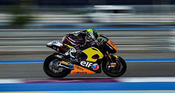 Filip Sala v závod Moto2 v rámci Velké ceny Kataru
