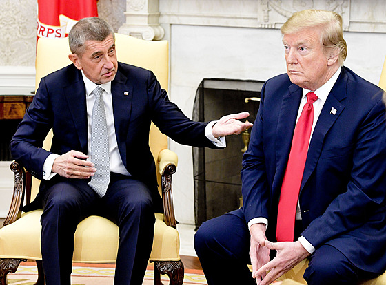 Premiér Andrej Babi a americký prezident Donald Trump (7. bezna 2019)