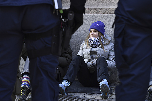 Thunbergová blokovala vchod do švédského parlamentu, odtáhli ji o dvacet metrů