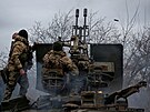 Ukrajintí vojáci na front u Bachmutu v Doncké oblasti (8. bezna 2024) 
