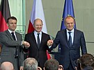 Vytvo�íme novou koalici pro pomoc Ukrajin�, shodli se Scholz, Macron a Tusk
