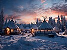 Tradiní vesnice Sám v Laponsku