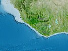 Satelitní snímek Sierry Leone a Libérie, ostrov Sherbro lze vidt v jeho levé...