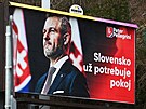 Pedvolební billboard Petera Pellegriniho v Bratislav (4. února 2024)