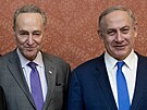 Lídr demokrat v americkém Senátu Chuck Schumer s izraelským premiérem...