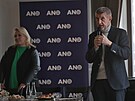 P�edseda hnut� ANO Andrej Babi� a jedni�ka eurokandid�tky Kl�ra Dost�lov� na...