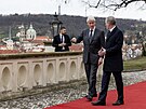 Premiér Petr Fiala (ODS) se v praské Kramáov vile setkal s bývalým americkým...