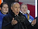 Ruský prezident Vladimir Putin zpíval hymnu, kdy slavil volební vítzství i...
