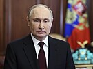 Ruský prezident Vladimir Putin pi pedvolebním projevu (14. bezna 2024)