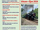Plakát akcí Výlety nostalgickými vlaky ve stedních echách