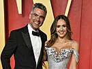 Cash Warren a Jessica Alba na Vanity Fair Oscar party (Los Angeles, 10. b�ezna...