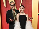 Jeff Goldblum a Emilie Livingstonová na Vanity Fair Oscar party (Los Angeles,...