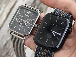 Náramkové hodinky Casio MTP-M305 a Apple Watch, kterými se inspirovaly