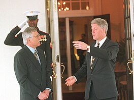 Premiér Vácav Klaus a americký prezident Bill Clinton (4. kvtna 1995)