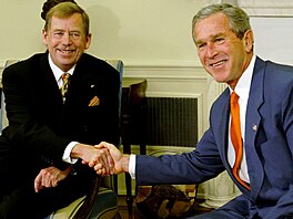 Prezident Václav Havel a americký prezident George Bush (18. listopadu 2002)