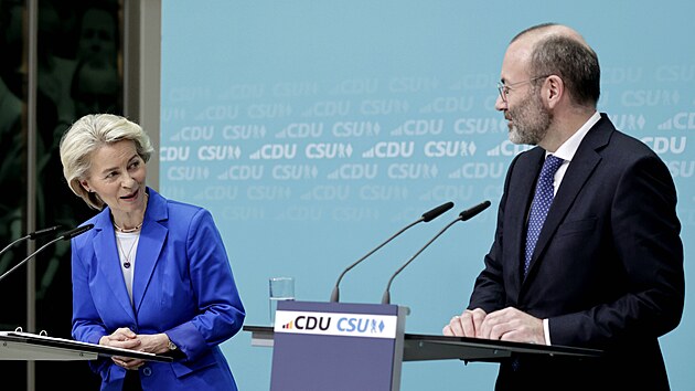 Ursula von der Leyenov a Manfred Weber (11. bezna 2024)
