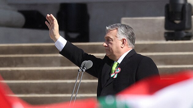 Maarsk premir Viktor Orbn se v Budapeti astnil oslav maarskho nrodnho dne, kter pipomn maarskou revoluci proti habsbursk monarchii. (15. bezna 2024)