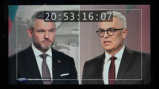 Peter Pellegrini (vlevo) a Ivan Korok se utkají ve druhém kole slovenských prezidentských voleb.