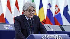 Eurokomisa pro vnitní trh Thierry Breton v Evropském parlamentu (12. bezna...