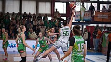 Basketbalistky KP Tany Brno (v zeleném) si vyzkouely atmosféru nedlního...