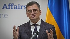 Ukrajinský ministr zahranií Dmytro Kuleba na spolené tiskové konferenci s...
