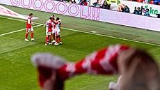 Slavia slaví první gól proti Teplicím.