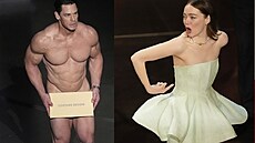 Oscary 2024: Nahý John Cena, Emma Stone s rozbitými aty a pád Elizabeth Koshy