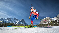 Markéta Davidová p�i záv�re�né stíha�ce sezony v kanadském Canmore.