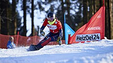 Ester Ledecká na trati paralelního slalomu ve Winterbergu.