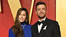 Jessica Bielová a Justin Timberlake na Vanity Fair Oscar party (Los Angeles,...