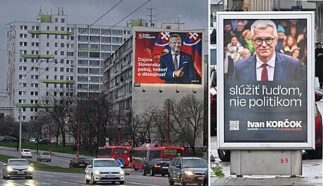 Oba hlavní favorité slovenských prezidentských voleb Peter Pellegrini a Ivan...