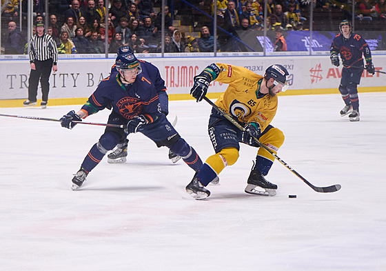Momentka ze zápasu Zlín - Litomice. U puku domácí Pavel Sedláek.