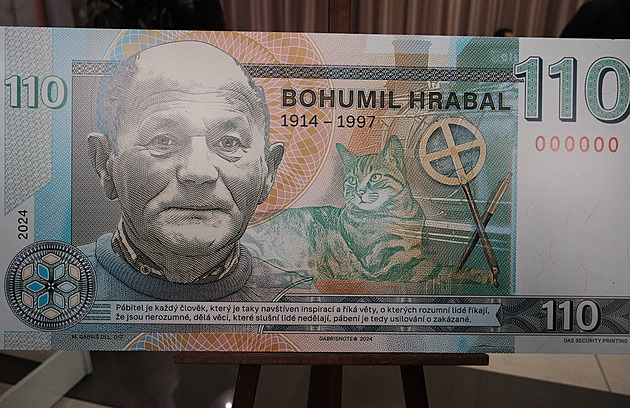Hrabal má svou bankovku. Zájemci ji koupí jen v jeho chatě v Kersku