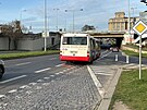Vltavská, náhradní autobusová doprava za uzavené metro. (22. bezna 2024)