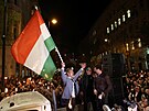 Péter Magyar bhem protestu v Budapeti poadujícího odstoupení hlavního...